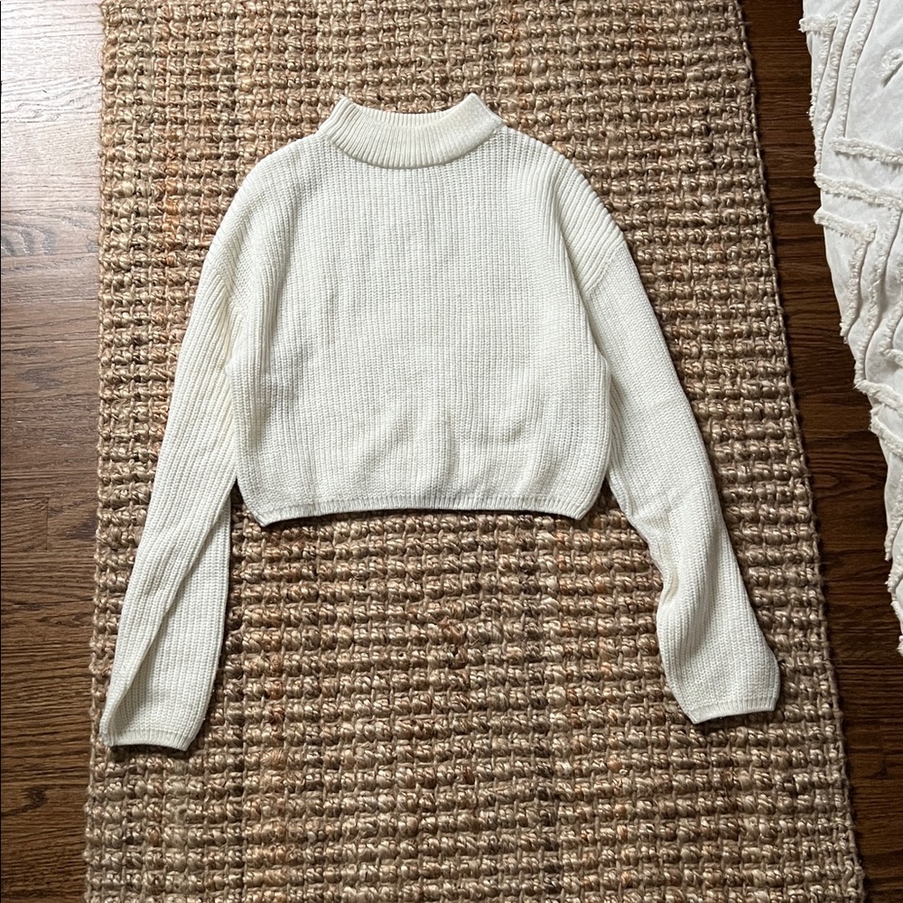 H&M Cream Ribbed Sweater